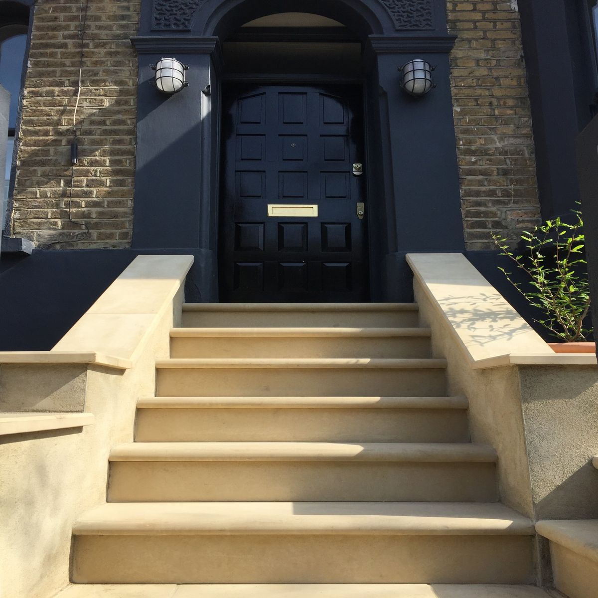 Garden Landscape Design in Highgate North London with Renovation of Yorkstone Steps for Front Garden