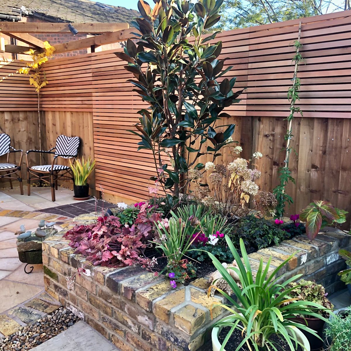 Planting Design Concentrating on Introducing Different Heights and Colours to Brick Planters in Beautiful Small Garden Found in Dalston North London